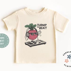 Turnip The Beet Kids Shirt - Cute Veggie Toddler Tee - Music Lover - Band Member - Birthday Gift Boy Girl - GrandChild - Natural Kids Tee