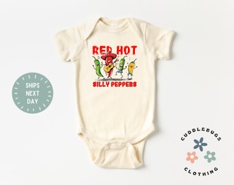 Red Hot Silly Peppers Baby ONESIES® Bodysuit - Music Lover Bodysuit - Funny Vegetable Baby - Baby Shower Gift - Cute Baby Gift - Newborn
