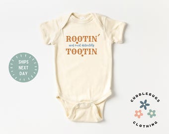 Rootin and Most Definitely Tootin Baby ONESIES® Bodysuit - Baby Boy Gift - Cowboy - Western - Country - Farm - Baby Shower - New Baby Boy