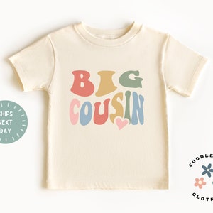 Big Cousin Shirt - Cute Big Cousin Kids Tee - Cousin Crew - Matching Cousins - Natural Kids Tee - Cousin Gift