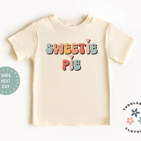 Sweetie Pie Toddler Girl Shirt - Cute Retro Summer Girls Shirt - Natural Kids Tee - Thanksgiving Top