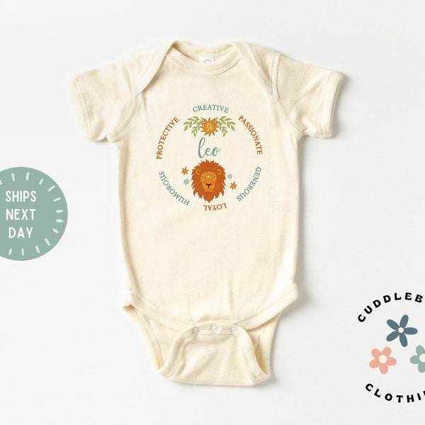 Leo Baby Onesies® Bodysuit - Astrology Zodiac Bodysuit - Horoscope Baby Gift - Moon Child - Witchy Mama - Baby Shower Gift - Leo Baby Gift