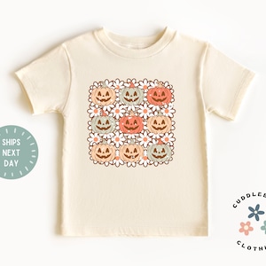 Pumpkins and Sunflowers Collage Halloween Shirt - Cute Fall Girls Tee - Pumpkin Patch Girls Top - Trick or Treat - Gift for Girl - Autumn