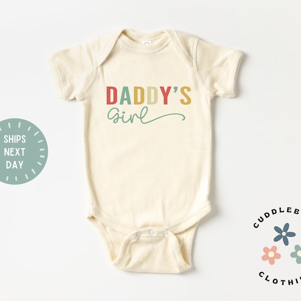 Daddy's Girl Baby Onesies® Bodysuit - Retro Daddy's Little Girl Rainbow Bodysuit - New Daddy Gift - Baby Girl - Father's Day - Baby Shower