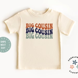 Big Cousin Shirt - Big Cousin Kids Shirt - Cute Cousin Toddler Tee - Matching Cousins Natural Shirt - Boy Girl Cousin - Unisex