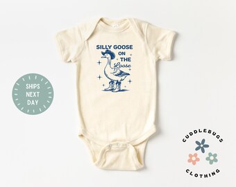 Silly Goose Baby ONESIES® Brand Bodysuit - Cute Farm Animal Baby Outfit - Baby Shower Gift - Baby Boy - Natural Bodysuit - New Grandson