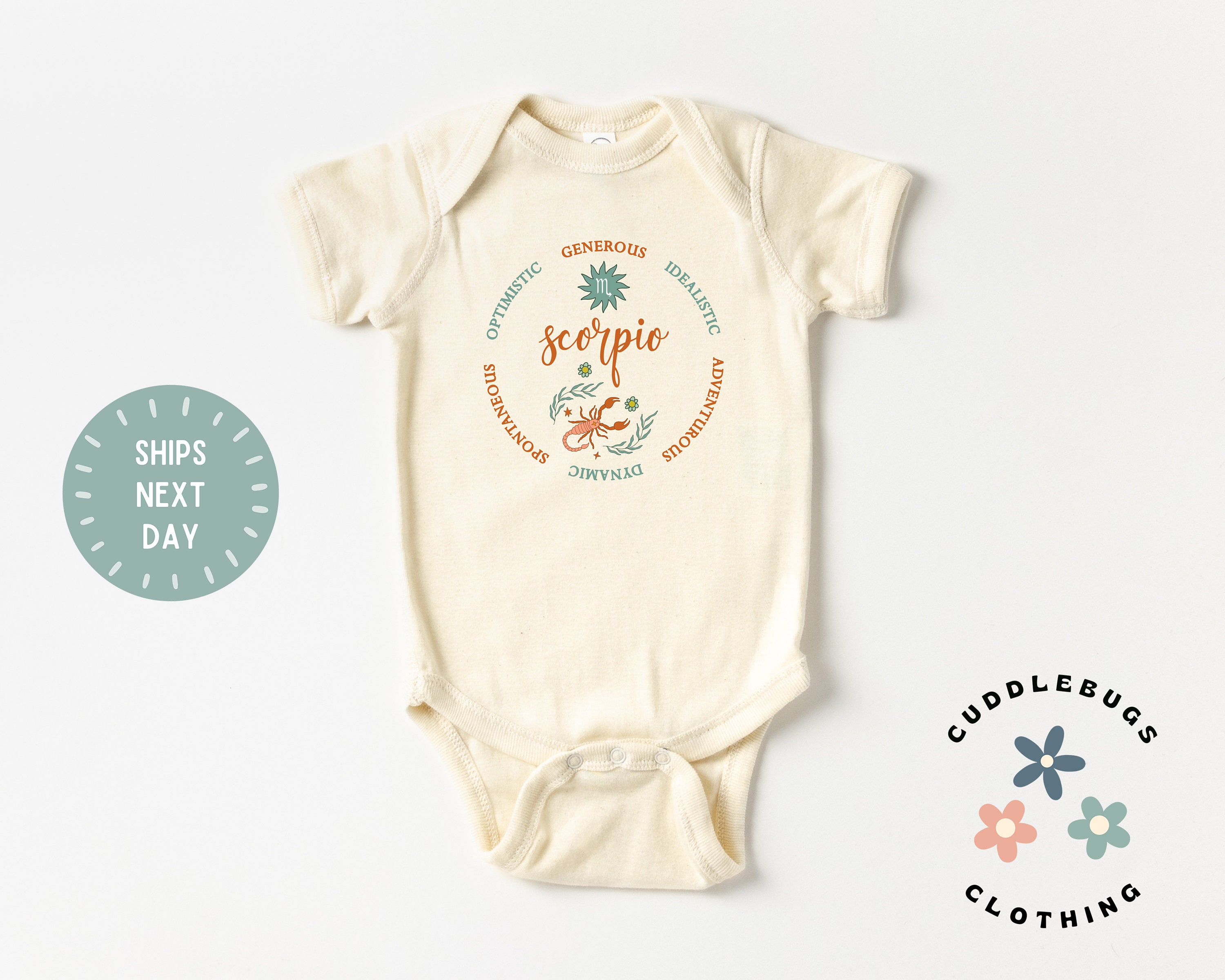 SCORPIO, Star Sign, Astrology, Passionate' Organic Short-Sleeved Baby  Bodysuit