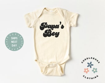 Papa's Boy Baby ONESIES® Bodysuit - Father's Day Gift - Baby Boy Gift - Baby Shower Gift - New Baby Boy - Newborn Boy Gift - Papa - Grandpa
