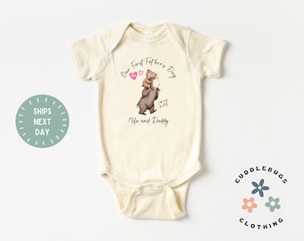 Our First Father's Day Baby ONESIES® Bodysuit - Personalized Baby Name - Custom Name Father's Day - Baby Girl Gift - Gift For Dad - Cute