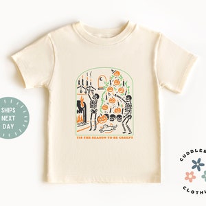 Halloween Kids Shirt - Tis The Season To Be Creepy Kids Tee - Trick or Treat - Spooky Season - Halloween - Boy Girl Gift - Natural Tee