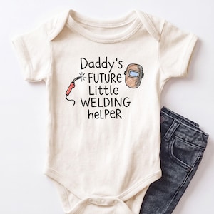 Daddy's Future Little Welding Helper Baby ONESIE® - Funny Welder Dad Bodysuit