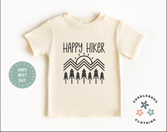 Happy Hiker Kids Shirt - Hiking Toddler Tee - Cute Hiking Buddy Shirt - Outdoor Lover - Camping - Natural Kids Shirt