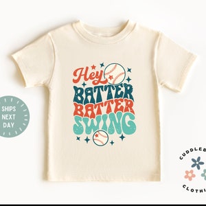 Hey Batter Batter Kids Shirt - Cute Baseball Kids Tee - Gift for Boy - Toddler Boy - Gift For Son - Baseball Lover Gift - Birthday Boy Gift
