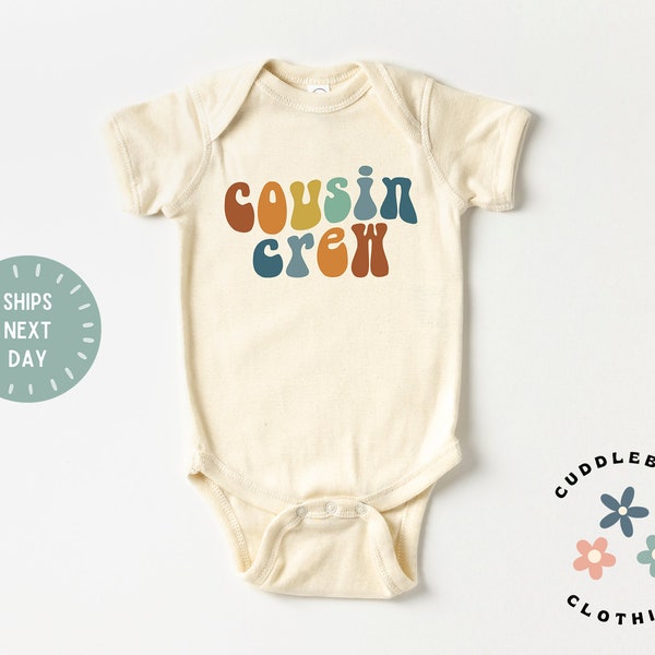 Cousin Crew Onesies® Bodysuit - Retro Cousin Baby Bodysuit - Boho Matching Cousin Natural Onesies® Bodysuit - New Cousin - Pregnancy reveal