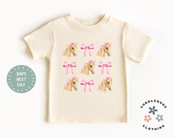 Horses Farm Animals Kids Shirt - Cute Horse Lover Gift - Toddler Girls Shirt - Gift For Girl - Birthday Girl Gift - Daughter Gift - Girls