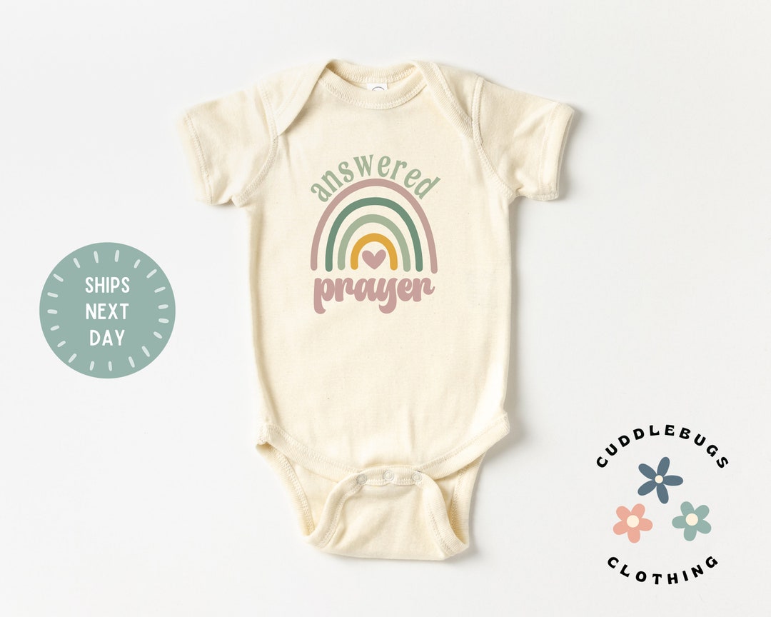 Little Answered Prayer Baby Onesies Bodysuit Rainbow Baby Baby Boy