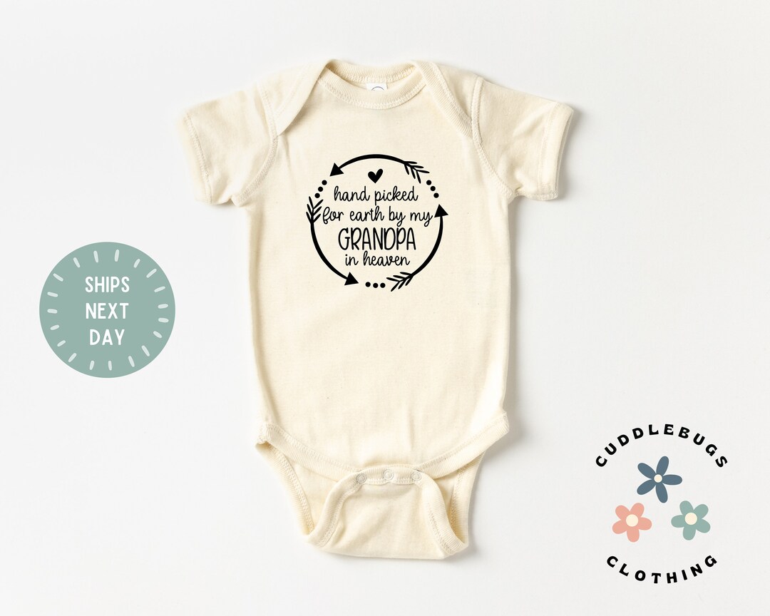 Grandpa in Heaven Baby ONESIES® Bodysuit Handpicked for Earth by My  Grandpa in Heaven Memorial Baby Bodysuit Baby Shower Gift