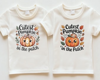 Twins Fall Kids Tee - Cute Halloween Twins Kids Shirt - Cutest Pumpkin Twins Gift - Toddler Boy Girl Twins - Thanksgiving Twins - Gift Twins