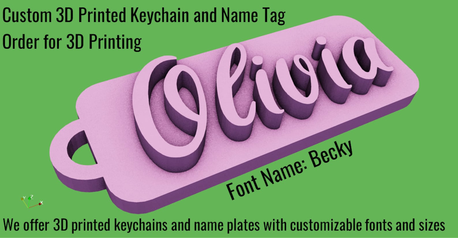 3D Printed Keychain | Personalized Keychain | Custom 3D Printing ...
