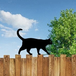 Walking Cat Metal Fence Decoration, Garden Decoration, Cat Silhouette, Ideal Gift for a Cat Lover, Kitten,  Gift, Present, UK