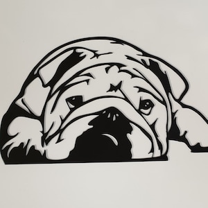 Art mural en métal bouledogue anglais, cadeau idéal pour un amoureux des chiens, cadeau de chien, mémorial, souvenir, race préférée, statue de chien, cadeau, cadeau, Royaume-Uni