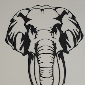 Wunderschöner Elefant Metallwandkunst aus 2mm Stahl & pulverbeschichtet in Schwarz, Wildtierliebhaber, Safaritier, Geschenk, Geschenk, UK