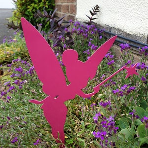 Metal Fairy Garden Stake made from 2mm Steel & Powder Coated, Fairy Garden, Fairy Ornament, Disney Inspired Metal Art, Garden Decor, Gift