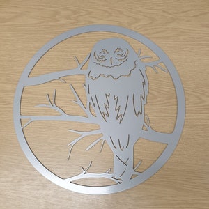 Art mural en métal hibou en acier 2 mm et revêtement par poudre, oiseau de proie, hiboux, nature, décoration murale, cadeau, cadeau, Royaume-Uni