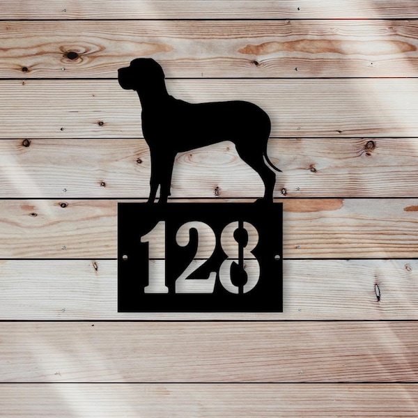 Great Dane Customised Metal House Number in 2 Different sizes, Dog Silhouette, Address sign, Dog Lover, New Home, Personalised, UK