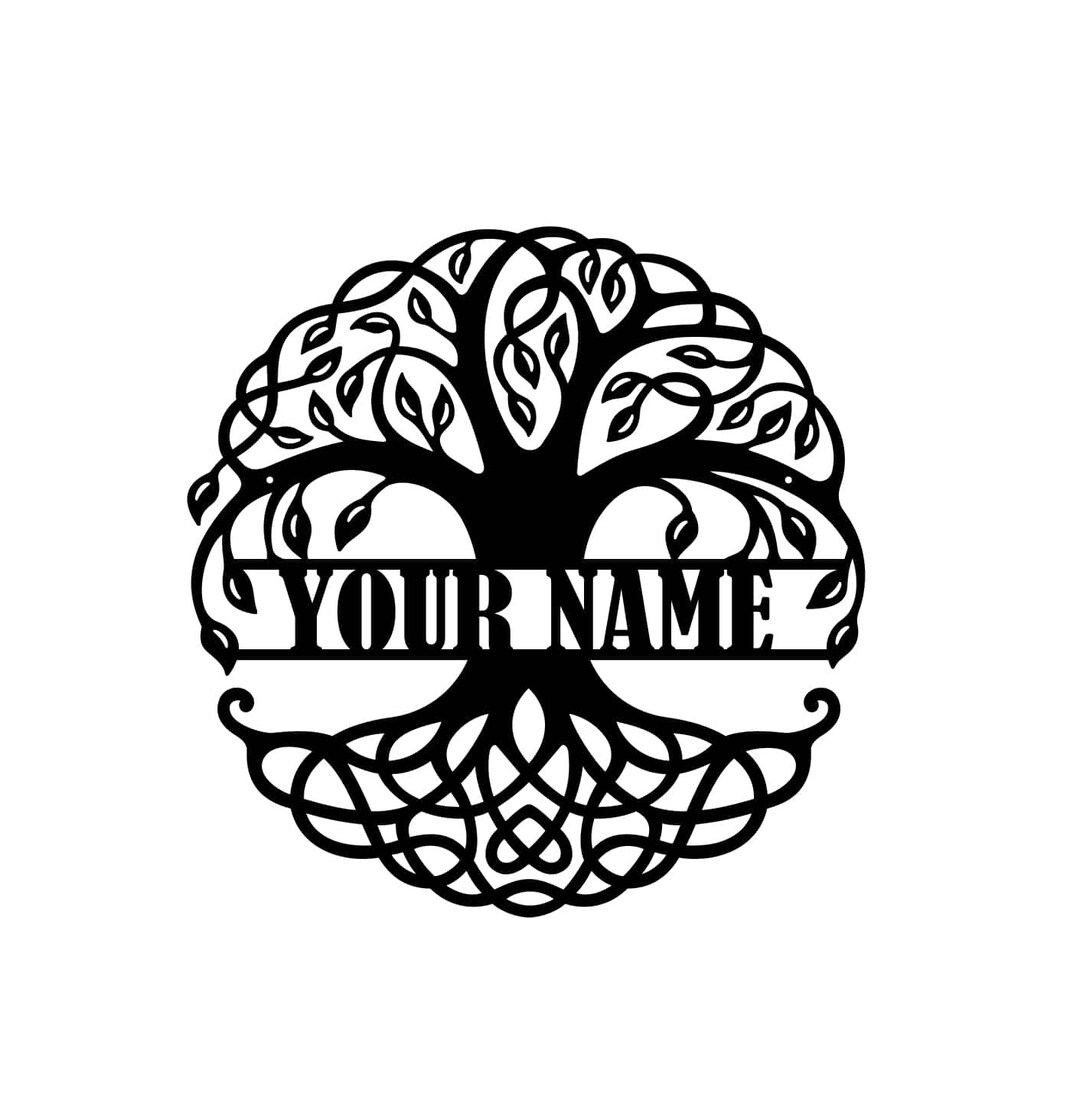 Personalised Tree of Life Metal Wall Art Sign Made From 2mm Etsy