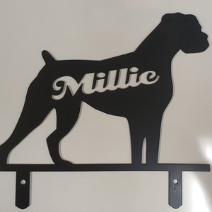 American Bulldog Metal Garden Decoration Personalised with a Dogs Name, 3 Sizes, Ideal Gift for a Dog Lover, Memorial, Grave,Garden Ornament