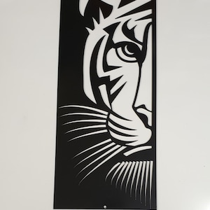 Tiger Face Metal Wall Art made from 2mm Steel & Powder Coated in Black, Wild Animal, Safari Animal, Zoo, Indian, Tigers, Present, Gift