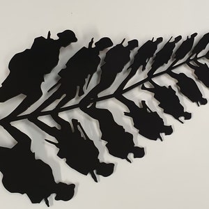 Fern leaf made up of Soldiers Remembrance Metal Wall Art, British Army, Armed Forces, Veteran, War Memorial, WW1, WW11, Lest we Forget, UK