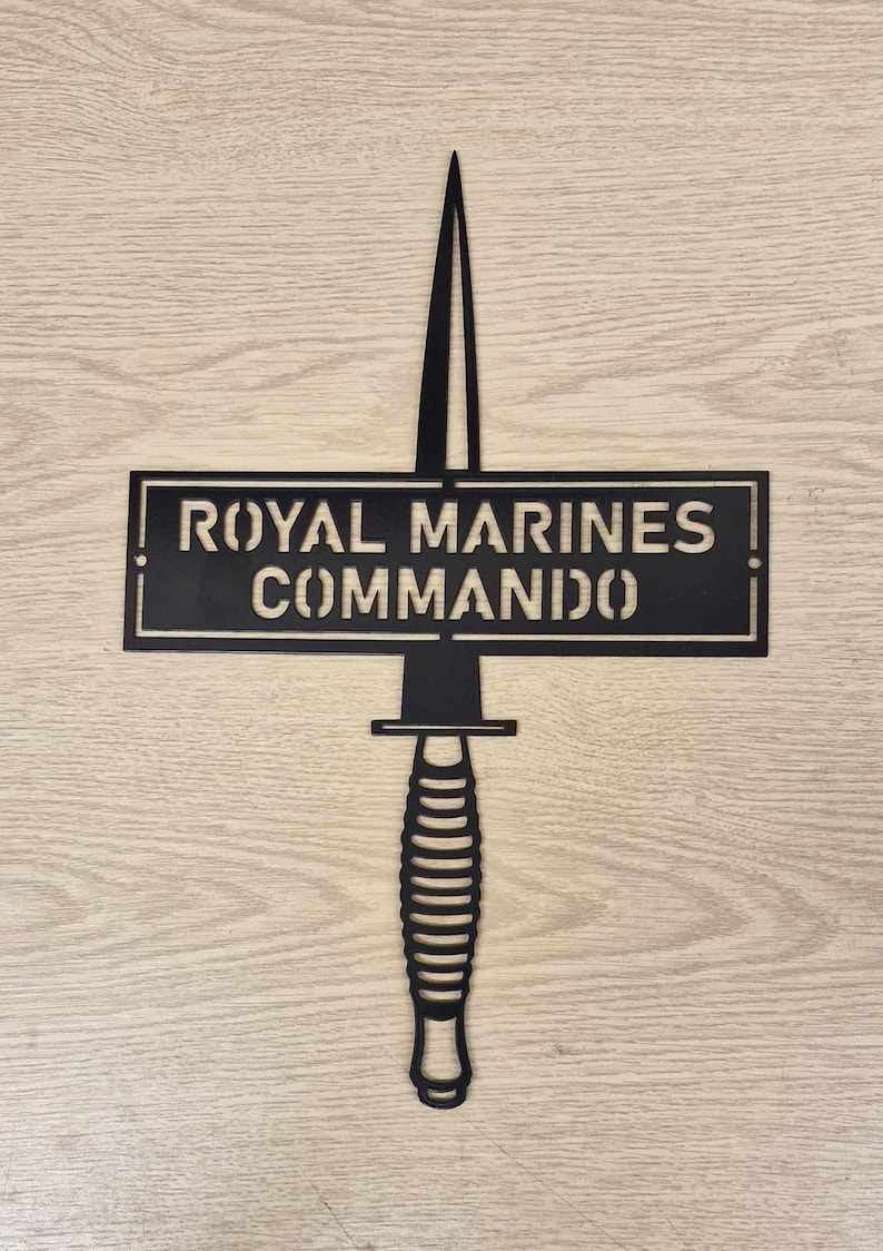 Commando Building Sign Royal Marines Commando Dagger Metal Wall Art, British Navy, Armed ...