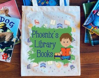 Bolsa de biblioteca personalizada para niños / Bolsa de libros personalizada
