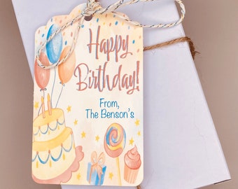 Watercolor Birthday Gift Tags | Party Favor Tags