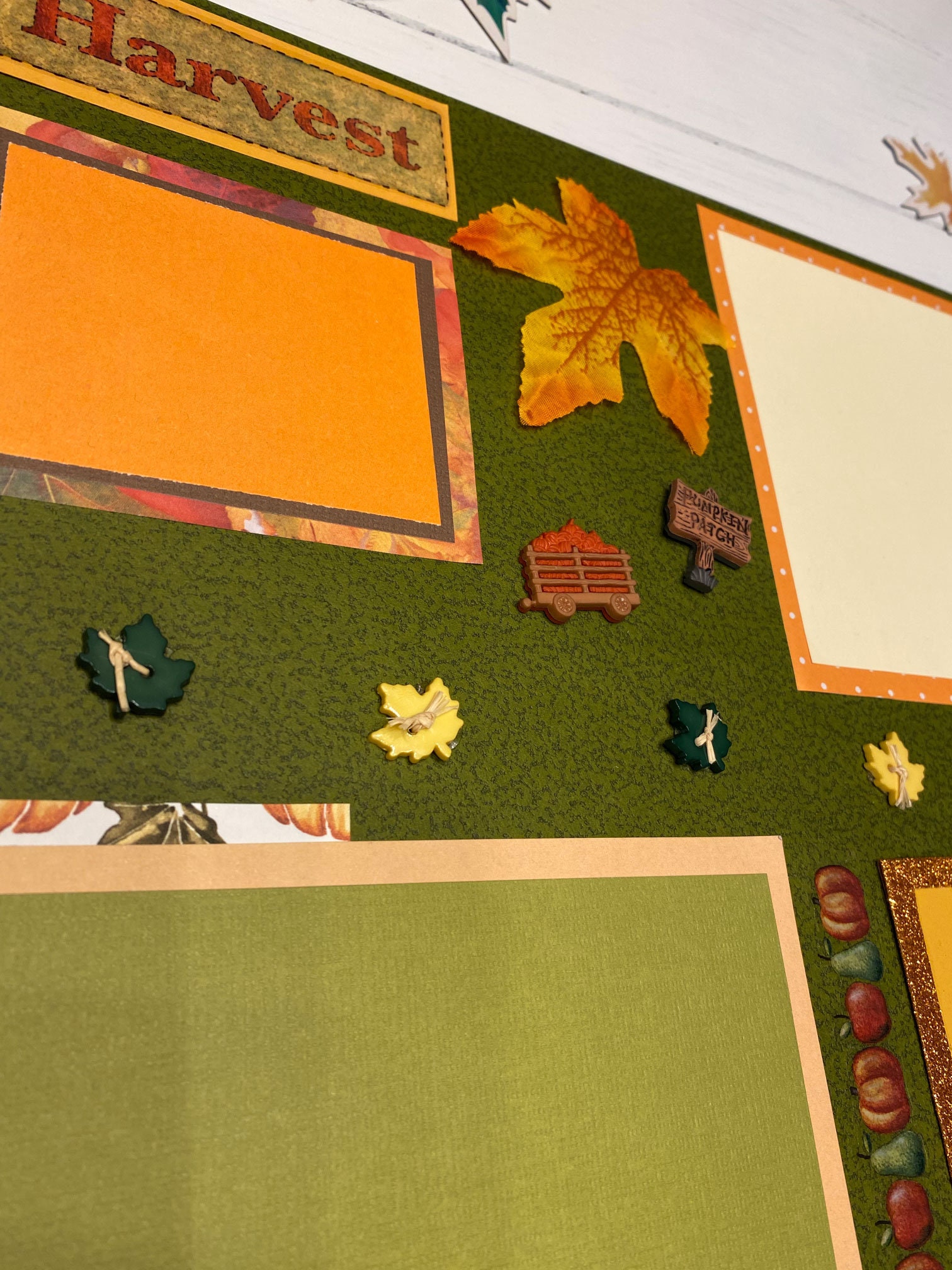 12X12 FALL Scrapbook Page 12X12 Premade Scrapbook Page Embellished