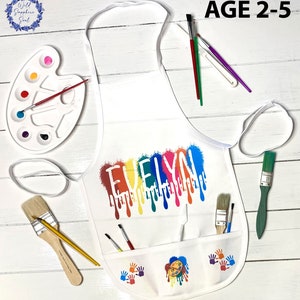 Personalized Art Party Apron | Paint Apron | Child Apron | Birthday Apron | Paint Party Apron | Personalize Gift
