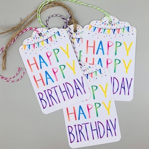 Alles Gute zum Geburtstag Geschenkanhänger | Geburtstag Geschenkanhänger | Geschenkanhänger | Aquarell Geschenkanhänger