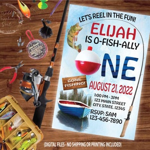 Fishing Invitation | Fishing Birthday Invitation | O-Fish-Ally One | First 1st Birthday Party | Birthday Invite | Celebration O-Fish-Ally