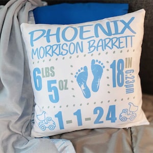 Personalized Baby Boy Birth Pillowcase