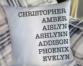 Personalized Throw Pillow Case | Mothers Day Gift | Birthday Gift | Housewarming | Wedding | Bridal