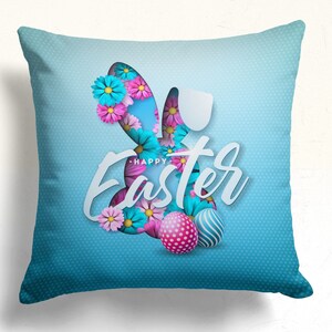 Funda de almohada de conejito de Pascua, funda de almohada de huevo de Pascua, funda de almohada de Pascua, funda de cojín de Feliz Pascua, fundas de almohada de Pascua, regalo de Pascua