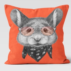Funda de almohada con diseño de conejo, oveja, ratón, animal, animal, ratón caprichoso