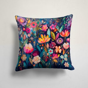 Fronha de flores coloridas, fronha floral, capa de almofada de cores misturadas, capa de almofada de cores vivas, fronha estilo primavera, presente de inauguração