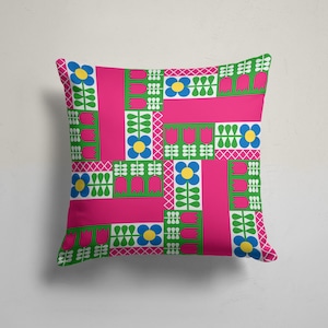 Retro Shapes Pillow Cover, Retro Pillow case, Pillow Cover, Decorative Pillow Cover, 70&#39;s Cushion Cover, Retro Patterned pillow