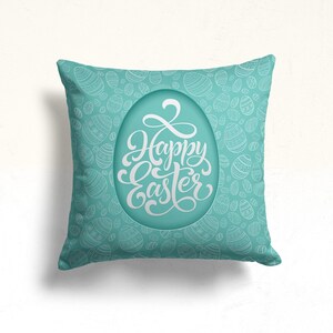 Funda de almohada con forma de huevo de Pascua, funda de almohada con forma de conejito de Pascua, funda de almohada de Pascua, funda de cojín con diseño de feliz Pascua, fundas de almohada de Pascua, regalo de Pascua