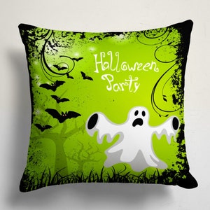 Witch Pumpkin and Halloween Party Pillow Cover, Bats and Ghost Pillows, Happy Halloween Boo Throw, Spider Web Pillow, Trick or Treat Pillow