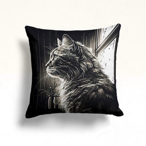 Funda de almohada de gato, funda de almohada con temática de gato retro, funda de almohada con temática de gato con gafas, funda de almohada de animal lindo, regalo de inauguración de la casa