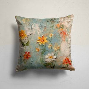 Daisy Pillow Cover: Pastel Floral Cushion Case, Modern Home Decor